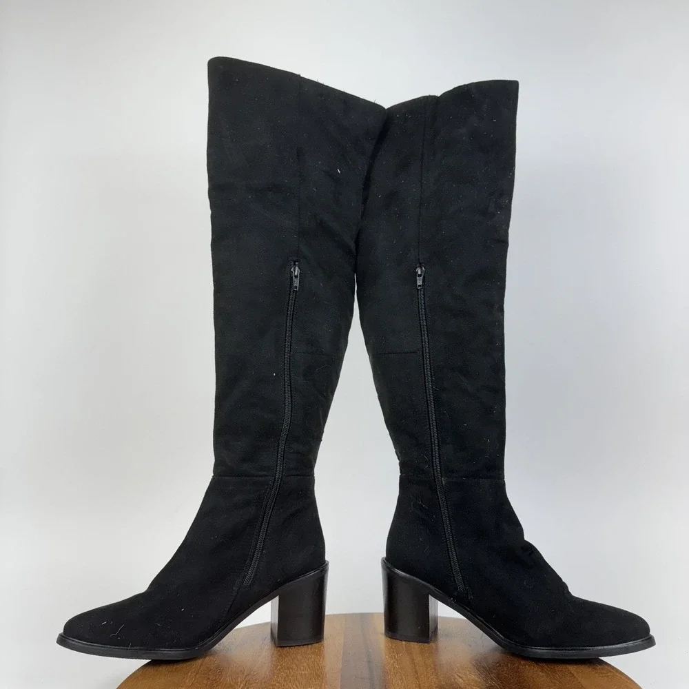 Womens Seychelles Paradise City Black Faux Suede Over The Knee Boots Size 8 M